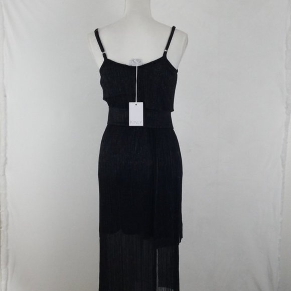 NWT Anthro Black Sparkle Tier Dress - Picture 6 of 7